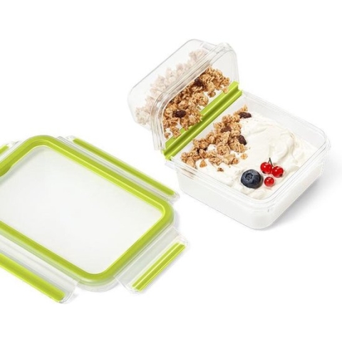 EMSA 518103 lunchtrommel 0.6 l Polypropyleen (PP). Thermoplastische elastomeer (TPE) Groen. Transparant 1 stuk(s)