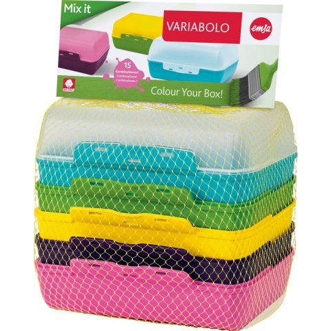 emsa Brooddoos VARIABOLO Clipbox Set, 6 stuks, gekleurd