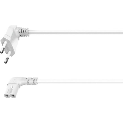 Hama Euro-netsnoer geschikt voor Sonos PLAY:1/PLAY:5/One (SL), aan beide zijden haaks, 5m, wit