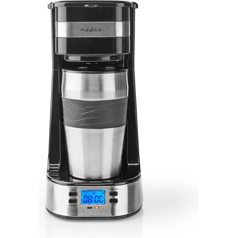 Koffiezetapparaat - Filter Koffie - 0.4 l - 1 Kopjes - Timer schakelaar - Zilver / Zwart