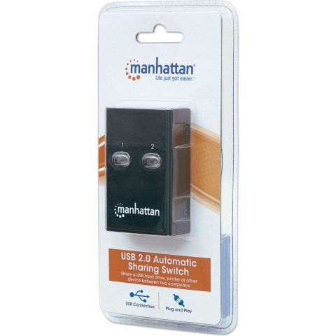 Manhattan 162005 2 poorten USB 2.0-schakelaar Zwart