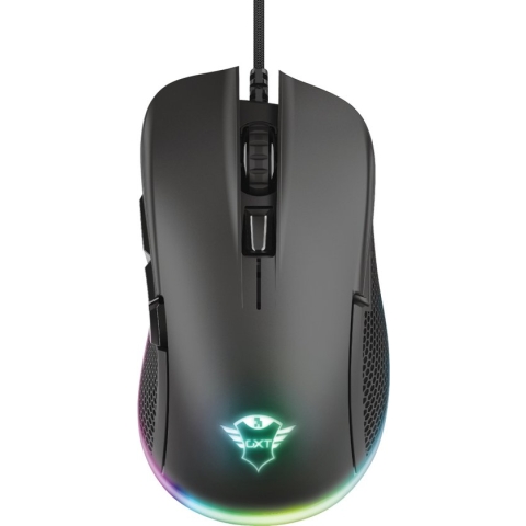 Trust GXT 922 YBAR - Bedrade Gaming Muis - RGB Verlichting - 7200dpi - Zwart