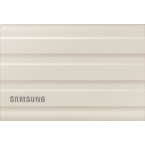 Samsung Portable T7 Shield - Externe SSD - USB C 3.2 - Inclusief USB C en USB A kabel - Geschikt voor iPhone 15 - 1 TB - Beige