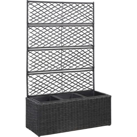 vidaXL-Latwerkplantenbak-verhoogd-met-potten-83x30x130-cm-rattan-zwart