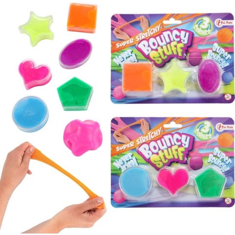 Toi Toys Bouncing putty 3 stuks op kaart (1 stuk) assorti