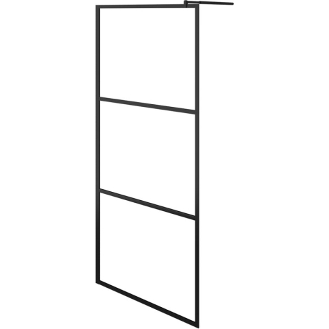 vidaXL-Inloopdouchewand-transparant-90x195-cm-ESG-glas-zwart