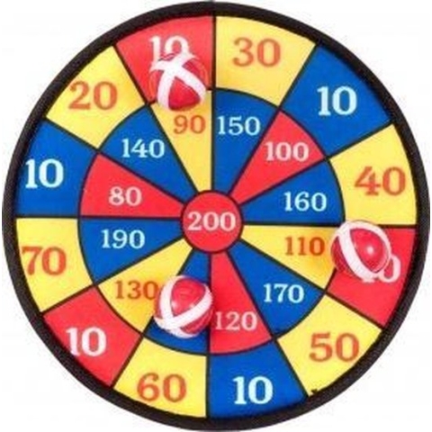 Kids Fun Dartbord Klittenband 28 Cm 4-delig