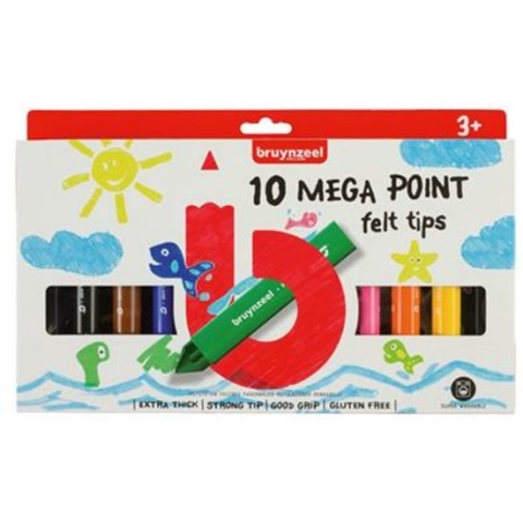 Bruynzeel Kids 10 mega points viltstiften set