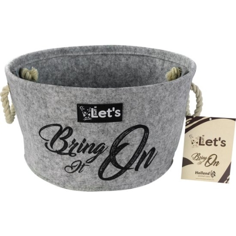 Let's Stuff It Opbergmand - Opbergmand voor honden en katten speelgoed - Grijs - ø 36 cm