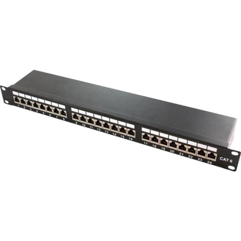 Patchpanel 24 Poorts CAT6a RJ45 volledig afgeschermd - Server kast