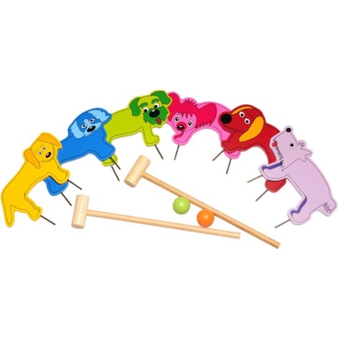 BS Toys Croquet Spel Set Kinderen - Vrolijke Diertjes - Kinderspeelgoed vanaf 3 Jaar - Buitenspeelgoed