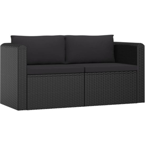 vidaXL-2-delige-Loungeset-met-kussens-poly-rattan-zwart