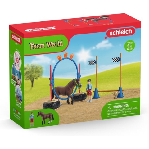 Schleich FARM WORLD - Pony agility wedstrijd - Speelfigurenset - Kinderspeelgoed voor Jongens en Meisjes - 3 tot 8 jaar