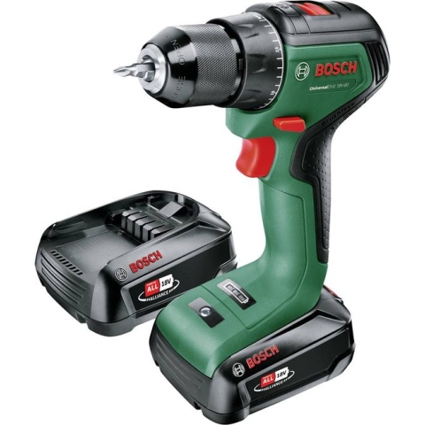 Bosch UniversalDrill 18V-60 Accuschroefboormachine - Met 2x 18 V Li-Ion accu (2,0 Ah) en lader
