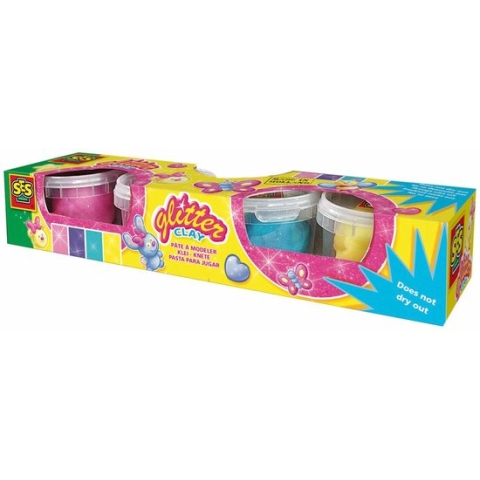 SES - Klei - Glitterkleuren - makkelijk uitwasbaar - droogt niet uit