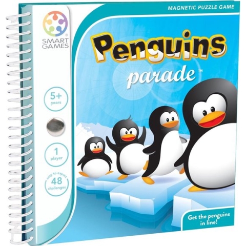 SmartGames - Penguins Parade - 48 opdrachten - magnetisch reisspel - Vier pinguïns op één rij