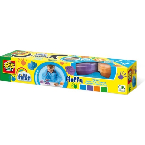 SES - My First - Fluffy vingerverf - luchtig - 4 kleuren - geen geknoei - makkelijk uitwasbaar