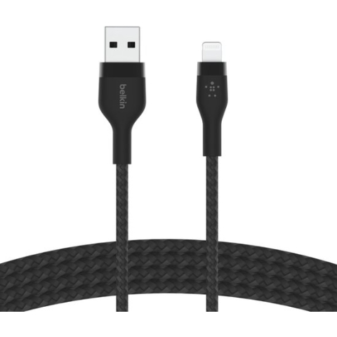 Belkin Boost Charge braided - Telefoniekabel - USB-A naar iPhone Lightning - 1m - Zwart