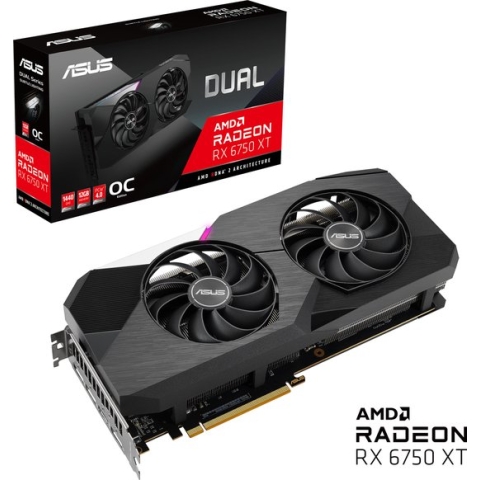 ASUS Dual Radeon RX 6750 XT OC Edition - Videokaart - 12 GB GDDR6 - PCIe 4.0 x8 - 1x HDMI, 3x DisplayPort