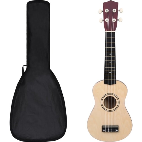 vidaXL-Ukuleleset-met-tas-voor-kinderen-sopraan-21''-lichthoutkleurig