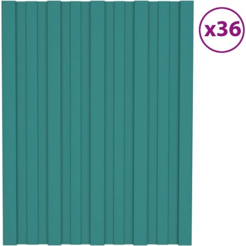 vidaXL-Dakpanelen-36-st-60x45-cm-gegalvaniseerd-staal-groen
