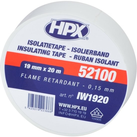 PVC isolatietape VDE - wit 19mm x 20m