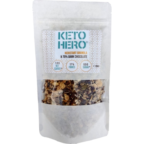 Keto Hero Kickstart Granola & 70% dark Chocolate