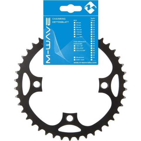 M-wave Kettingblad E-bike 1/2 X 3/32 44t 104 Mm Zwart