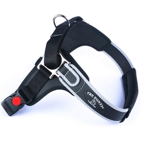 Tre Ponti Forza Tuig Zwart&Reflecterend - Hondenharnas - 64 - 80 cm
