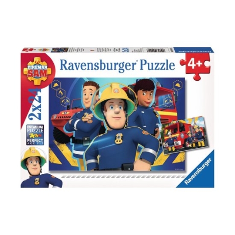 Ravensburger puzzel Brandweerman Sam helpt je uit de brand - 2x24 stukjes - kinderpuzzel