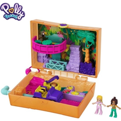 Polly Pocket Speelset Jungle Safari 11,3 Cm Oranje 3-delig