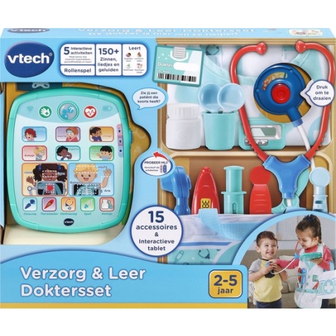 VTech Verzorg & Leer Doktersset - Educatief Speelgoed - Inclusief 15 accessoires - met Gezongen Liedjes - Cadeau - 2 tot 5 Jaar