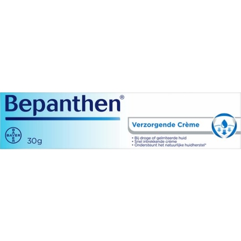 Bepanthen Verzorgende Creme - snel intrekkend, hydraterend - zonder parfum - droge en geirriteerde huid - 30 gram