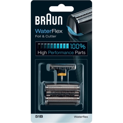 Braun WaterFlex 51B Foil & Cutter Zwart - Vervangende Scheerkop - Scheerblad