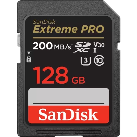 SanDisk SDXC Extreme Pro - 128GB 200/90 mb/s - V30