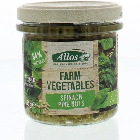 Allos Farm vegetables spinazie & pijnboompitten bio (135g)