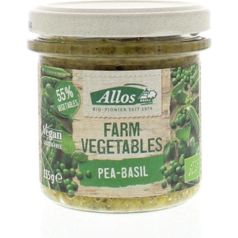 Allos Farm vegetables doperwten & basilicum 135 gram