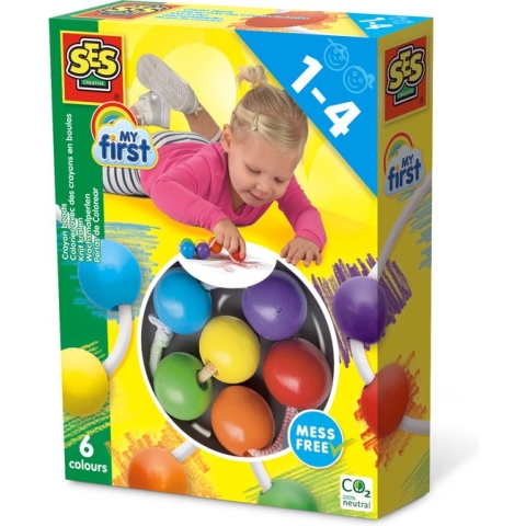 SES - My First - Krijt kralen - gemakkelijke grip - kleurt niet op de huid