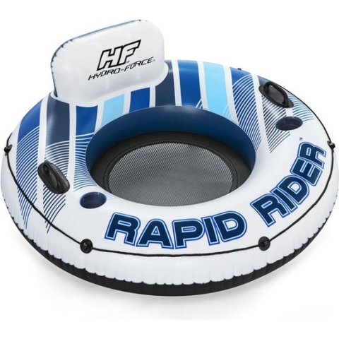 Bestway Zwemband - met Bekerhouders - Rugsteun - Optrektouw - Wit/ Blauw