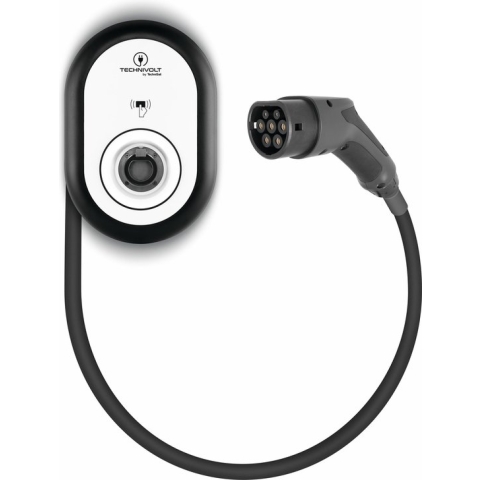Technivolt 101 zwart Laadstation van 11 kW met vaste kabel, 5 meter.