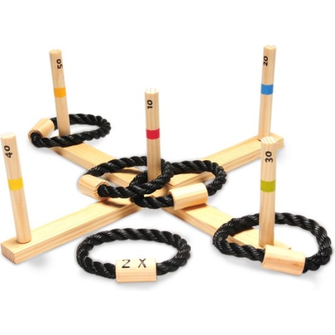 BS Toys Ringwerpen Werpspel - Buitenspeelgoed vanaf 6 Jaar - Ring Gooien Speelgoed - Werpspel kinderen - 5 Ringen - 50x50x10 cm - Werpspel hout - Spelletjes voor kinderen - Buiten speelgoed - Buitenspel - Buiten Spellen - Tuin Speelgoed - Cadeau kind