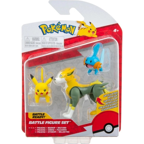 Pokemon Battle Figure 3-Pack - Pikachu, Mudkip, Boltund