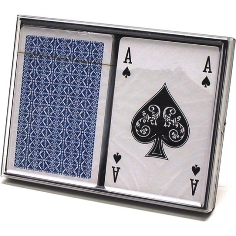 LONGFIELD 2 DECKS 100 % PLASTIC PLAYING CARDS IN PLASTIC CASE
