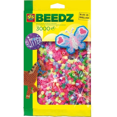 SES Beedz - Strijkkralen - Mix Glitter - 3000 stuks - PVC vrij