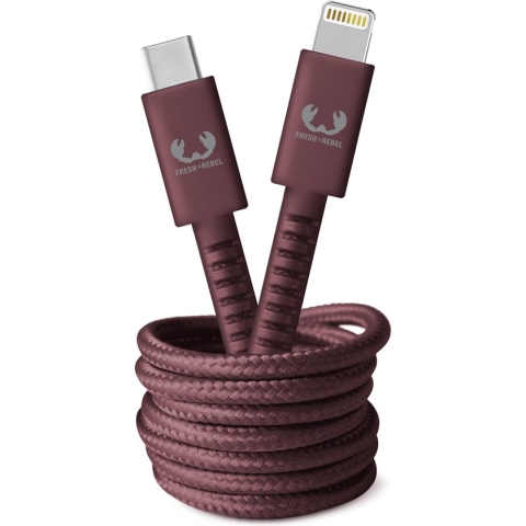 Fresh 'n Rebel - Usb c naar Apple Lightning kabel - 2 meter hoge kwaliteit kabel - Deep Mauve
