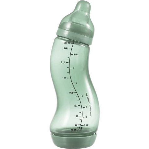 Difrax Babyfles 250 ml Natural - S-Fles - Anti-Colic - Groen - 1 stuk