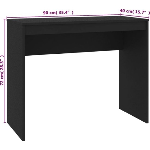 vidaXL-Bureau-90x40x72-cm-bewerkt-hout-zwart