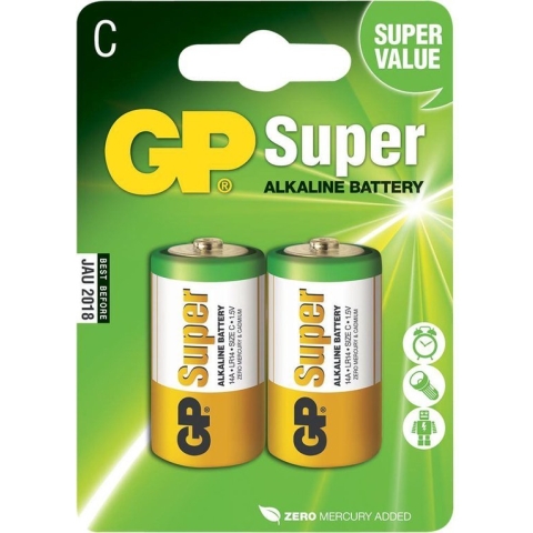 GP C Super Alkaline C Batterijen - 2 stuks