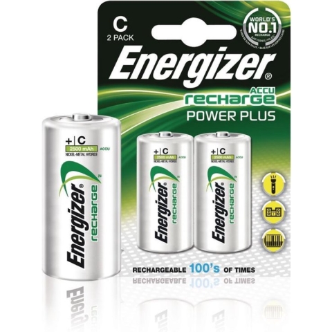 Energizer C - HR14 2500mAh - 1,2V Recharge Power Plus herlaadbare batterijen - 2 stuks