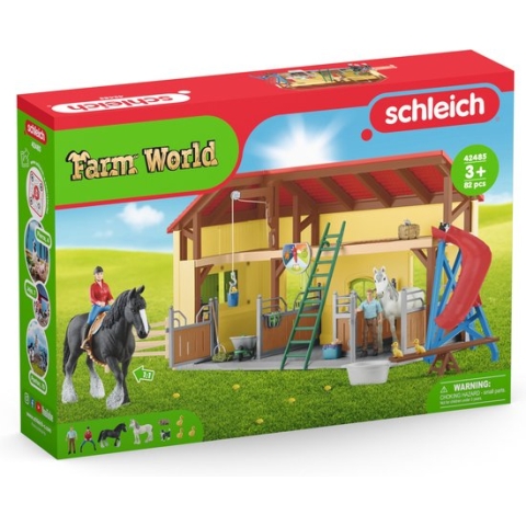 schleich FARM WORLD - Paardenstal - Paarden Speelgoed - 2 Paarden en Boerderij Speelfiguren - 82 onderdelen